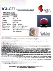 5.79 Ratti Natural Neo Burma Ruby with Govt Lab Certificate-(5661)